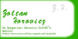 zoltan horovicz business card